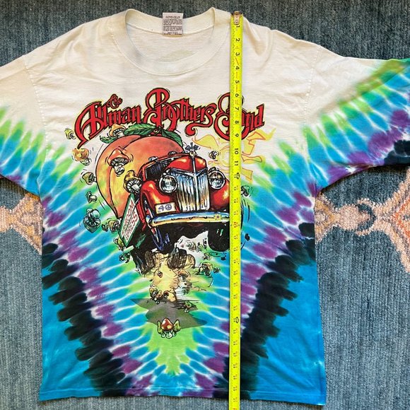 Vintage Allman Brothers Band 90s Liquid Blue Single Stitch Tie Dye Shirt XL - Picture 13 of 13